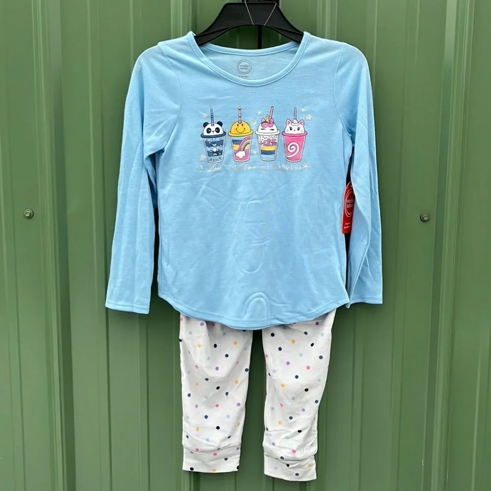 Long Sleeve Top with Jogger Pants Pajama Lounge Sleep 2pc Set 2-Pack Size S
